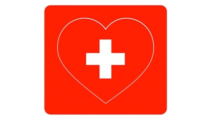 Obraz premium Heart Cross Medical Symbol.