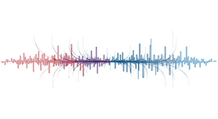 Abstract Soundwave Illustration Red Blue White Audio Graphic Art Design Visual Concept Waveform