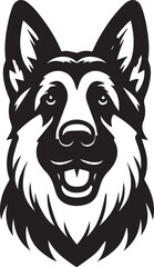 Obraz premium German Shepherd Dog Silhouette Vector | Black and White Illustration