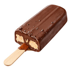 Delicious dark chocolate ice cream isolated on a white background