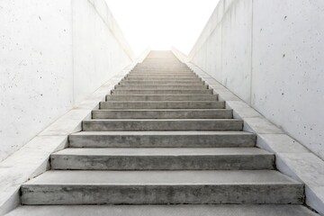 Concrete staircase ascending to bright light
