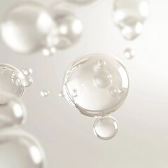 Translucent Spheres Orbiting in White Space