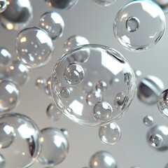 Translucent Spheres Orbiting in White Space