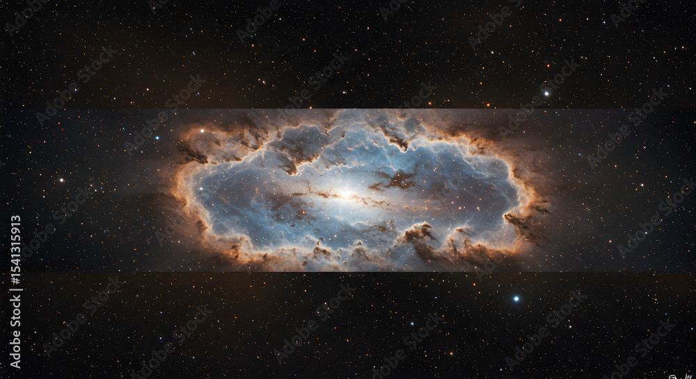 Wall mural stunning view of a nebula in space with many stars in the background