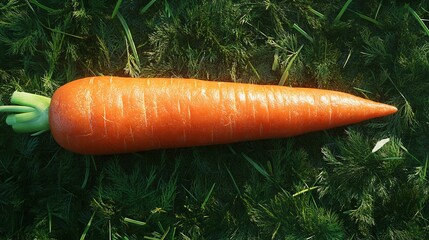 Freshly Harvested Carrot on Grass