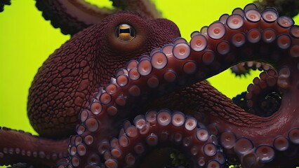 Colorful octopus with intricate tentacles and vibrant background in an underwater setting during daylight hours