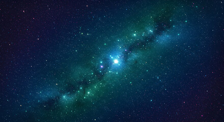 Obraz premium Vibrant Milky Way Galaxy and Starry Night Sky Abstract Illustration