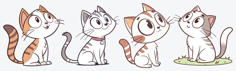 Charming cartoon puppies full of joy and color – ideal for kids' books, pet brands, and cute cat animal design vector.