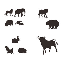 wild animals silhouettes