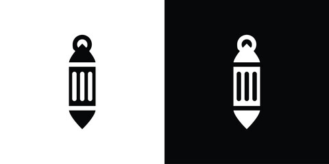 Arabic Lamp icon in flat black solid vector set