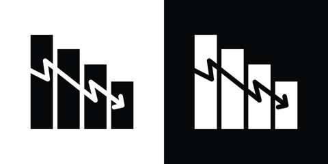 Attrition icon in flat black solid vector set