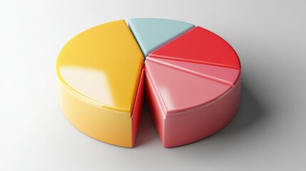 Fototapeta premium D pie chart with realistic depth and shadow, designed for financial presentations