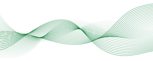 Abstract Wave with Flowing Green Lines
