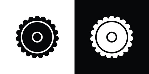 Biscuit icon in flat black solid vector set