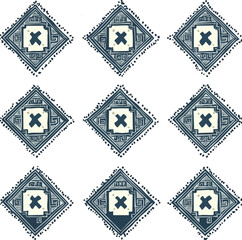 Symmetrical Diamond Geometric Pattern