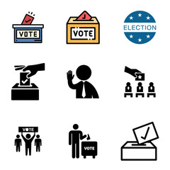 Election icon vector set