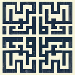 Geometric Maze in Square Formation