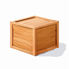 Wooden Crate Rustic Packaging Design,  Natural Wooden Box Illustration
