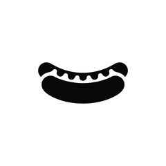 Simple hot dog icon black and white