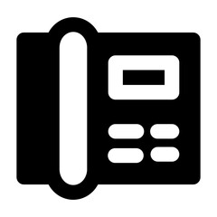 Clean and modern solid vector icon of a phone, representing business themes. Perfect for mobile apps, infographics, UI/UX designs. This scalable SVG is ideal for digital or print projects.