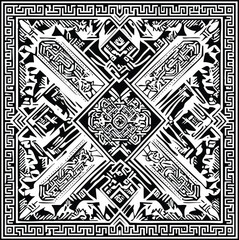 Complex Geometric Black and White Design