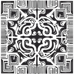 Decorative Black and White Floral Pattern