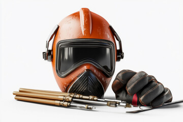 3D Render of Welding Torch Components and Safety Equipment