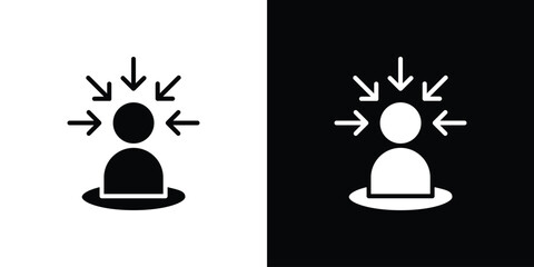Centric consumer icon in flat black solid vector set