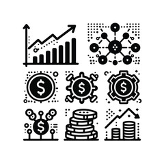 Fototapeta premium Business & Teamwork Line Icons Set – Outline Vector Symbols for Web and Management