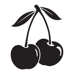 Cherry icon, Cherry icon set. Cherry sign. cherries symbol vector, cherry line icon, vector fruit illustration, fresh healthy sweet cherries symbol, Simple Isolated cherries Icon on white