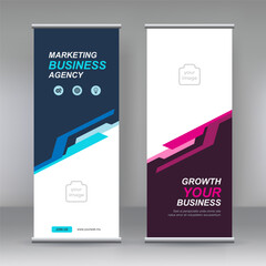 Vertical banner stand template design. can use for brochure flyer, covers , modern x-banner and flag-banner advertising design element