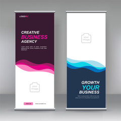 Vertical banner stand template design. can use for brochure flyer, covers ,infographics ,vector abstract geometric background, modern x-banner 