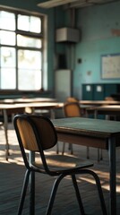 Quiet Classroom in Warm Light