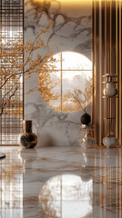a sleek marble vertical composition 3D design