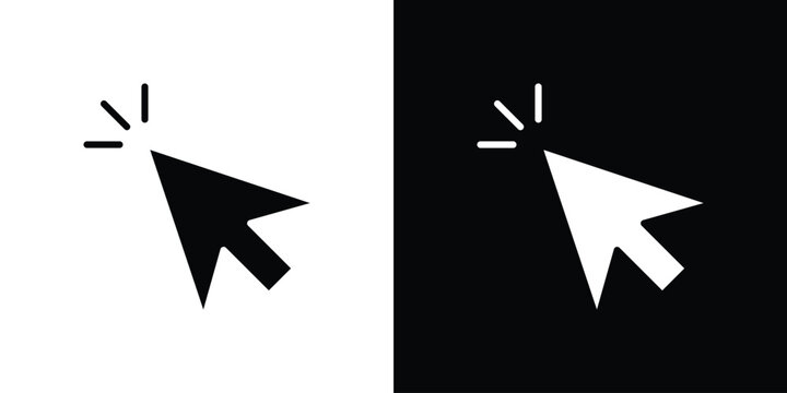 Cursor icon in flat black solid vector set