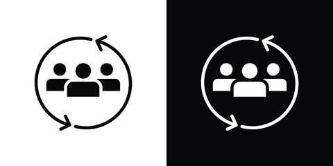 Customer retention icon in flat black solid vector set
