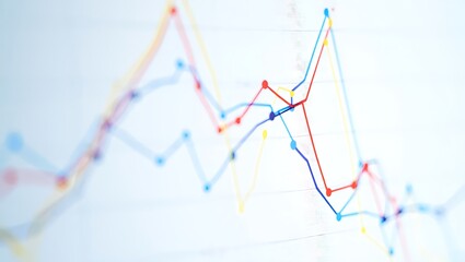 Obraz premium Analyzing Market Trends A Visual Representation of Data Fluctuations and Growth Patterns