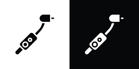 Dental drill icon in flat black solid vector set