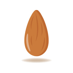 Almond. Nut. Food design. Isolated icon. Flat vector illustration on white background.
