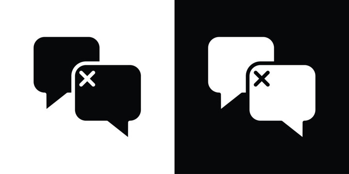 Disagreement icon in flat black solid vector set