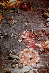 Floral Design on Brown Fabric