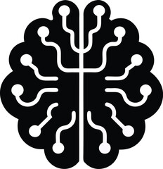 Simple ai brain icon graphic representing artificial intelligence and technology concepts