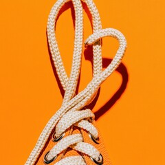 Untied White Shoelaces on Orange