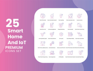 Smart Homes and IoT Vector Icon Stock Illustration for Home Automation Technology