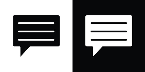 Feedback icon in flat black solid vector set