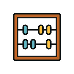 Bright abacus icon in rich colors. Useful for education and bookkeeping visuals.