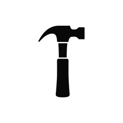 Simple black hammer icon graphic design