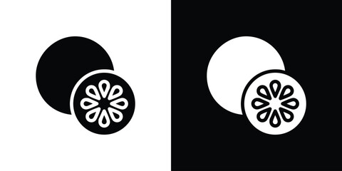 Grapefruit icon in flat black solid vector set