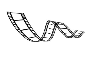 film cinema background  film curved flying festival theme for background  png  1 - 3d rendering