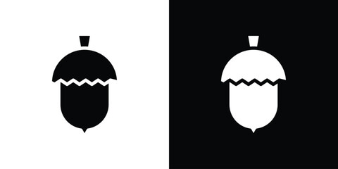 Hazelnut icon in flat black solid vector set